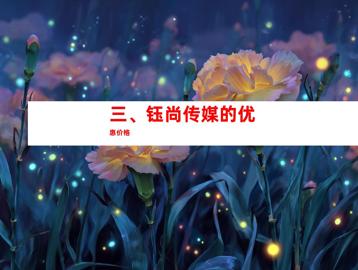 三、钰尚传媒的优惠价格