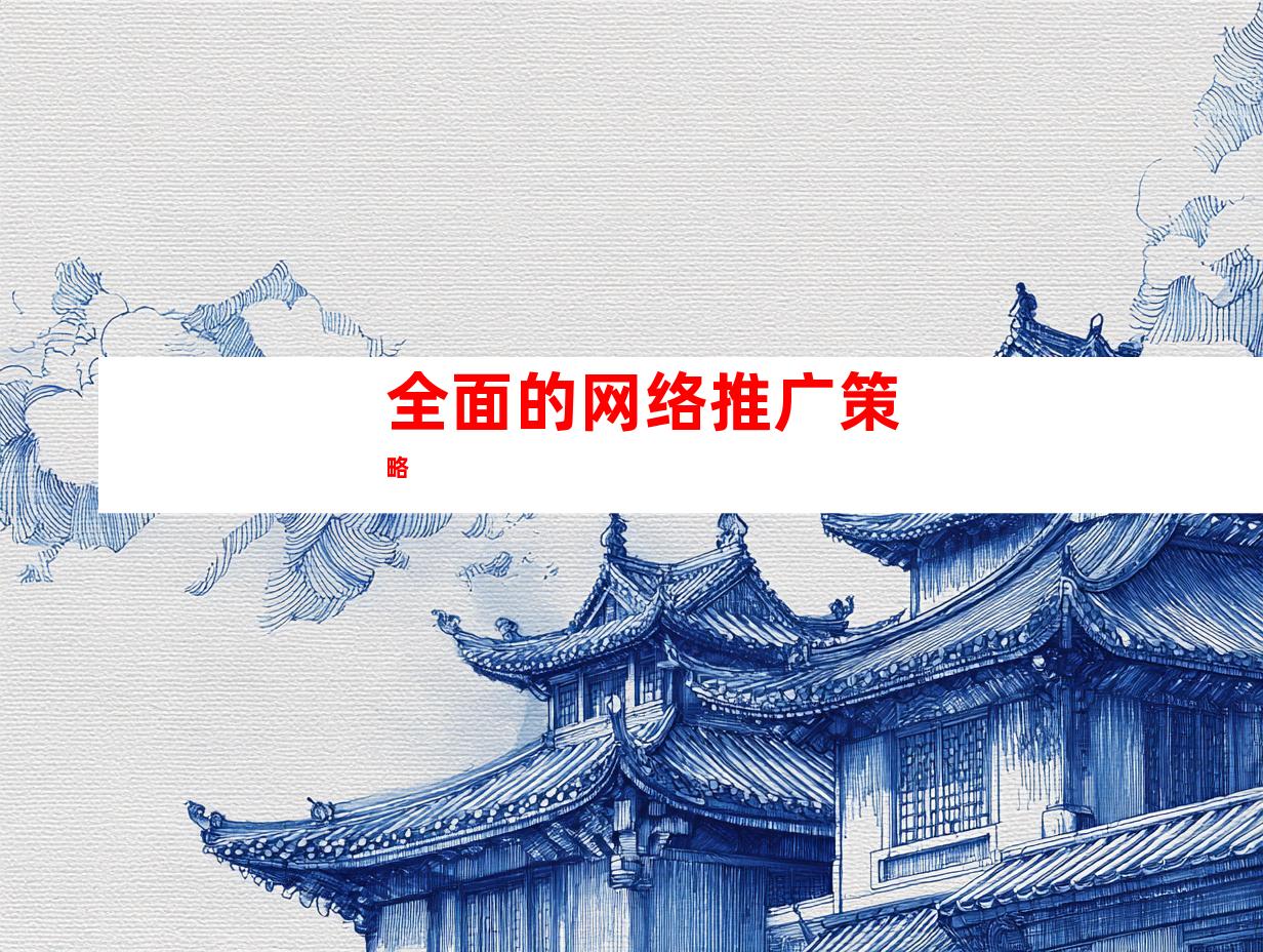 全面的网络推广策略