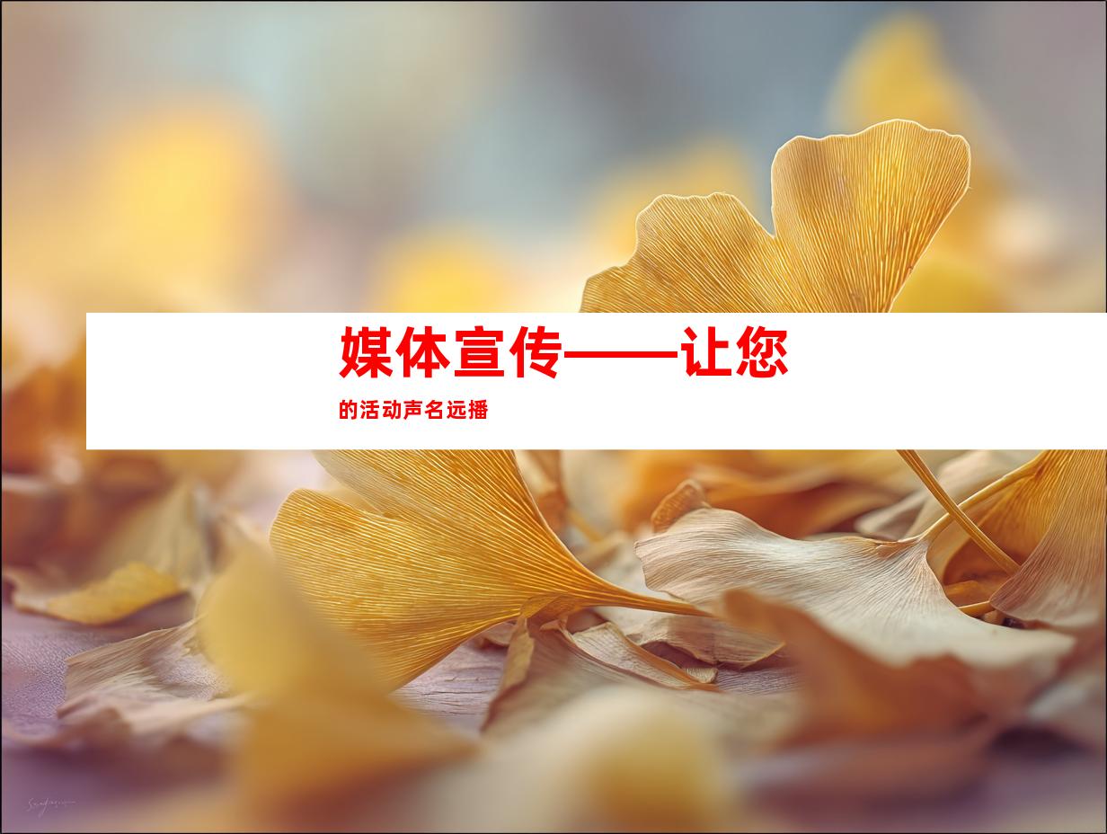 媒体宣传——让您的活动声名远播