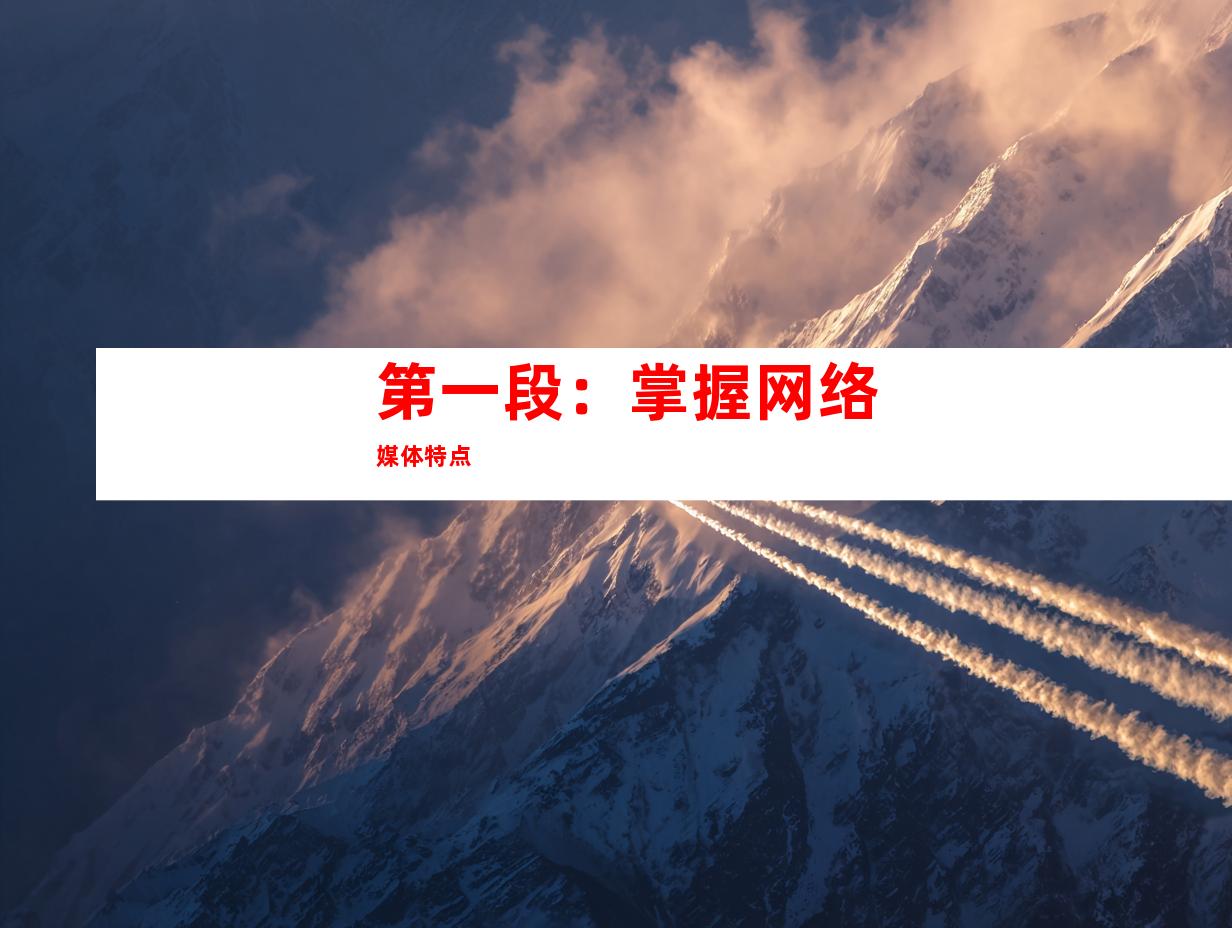 第一段：掌握网络媒体特点