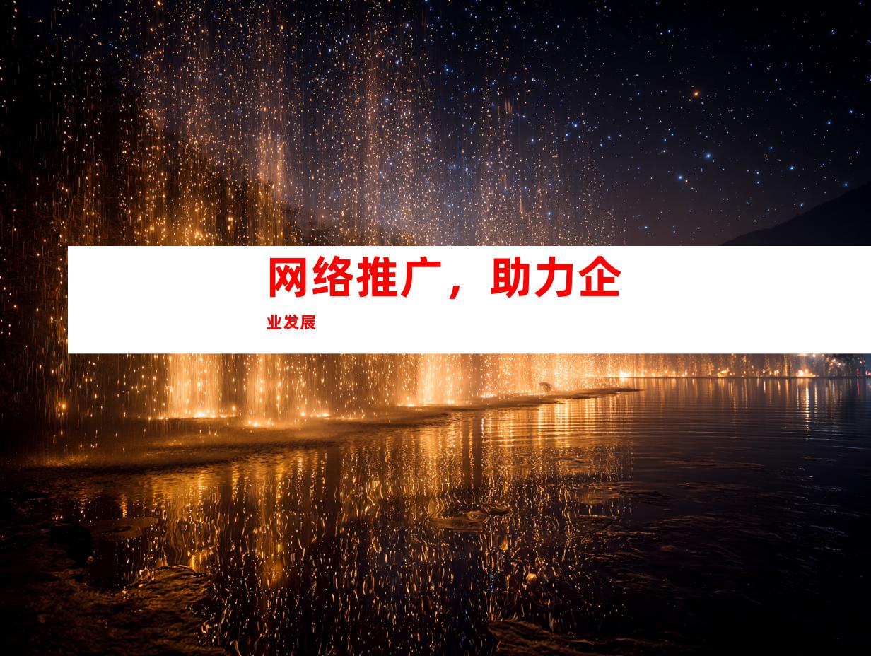 网络推广，助力企业发展