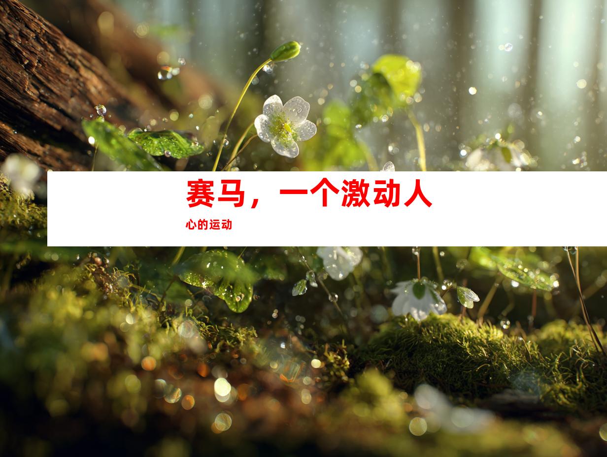 赛马，一个激动人心的运动