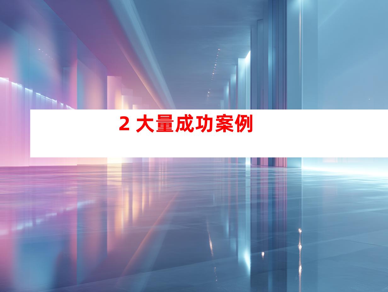 2. 大量成功案例