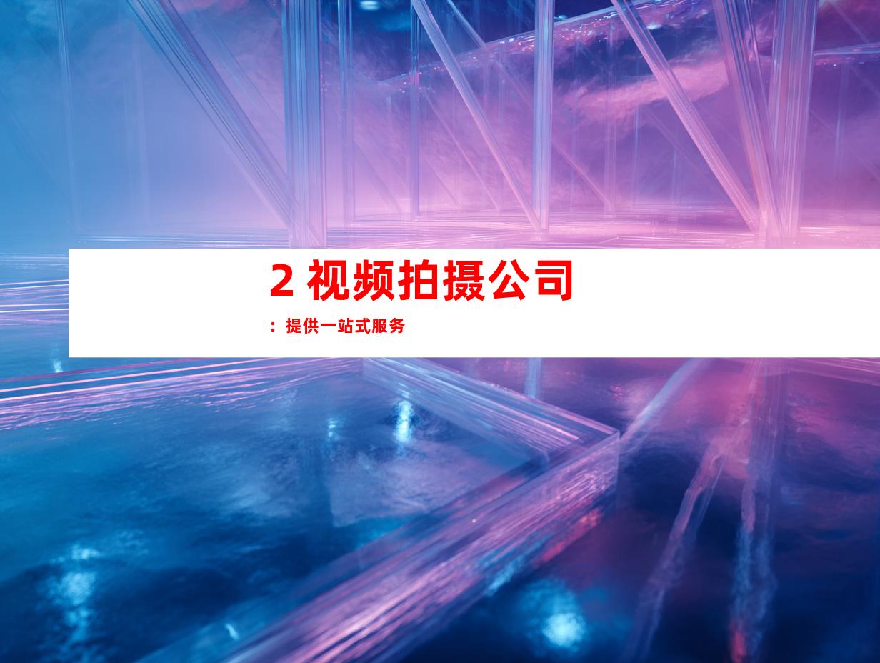 2. 视频拍摄公司：提供一站式服务