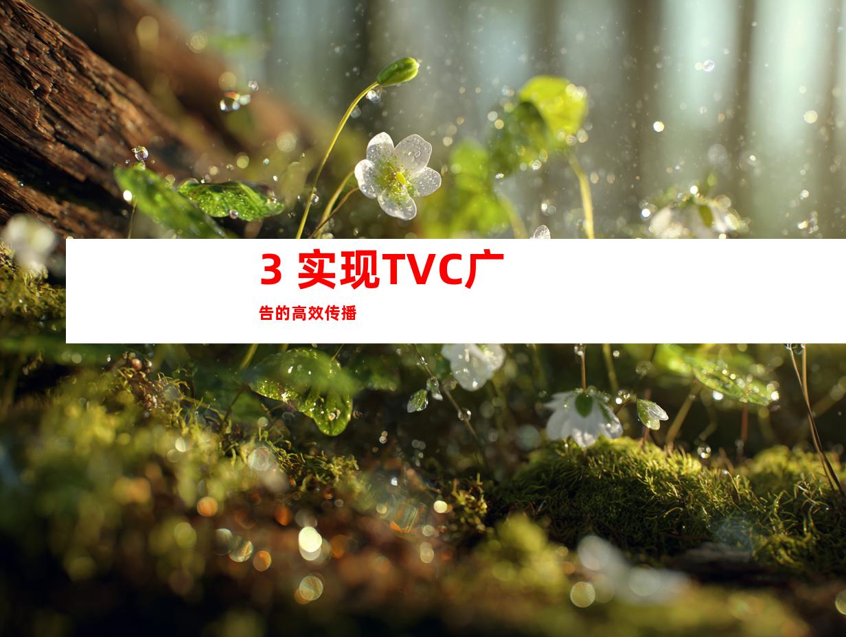 3. 实现TVC广告的高效传播