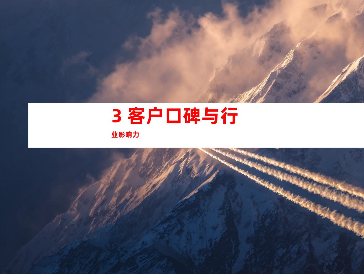 3. 客户口碑与行业影响力