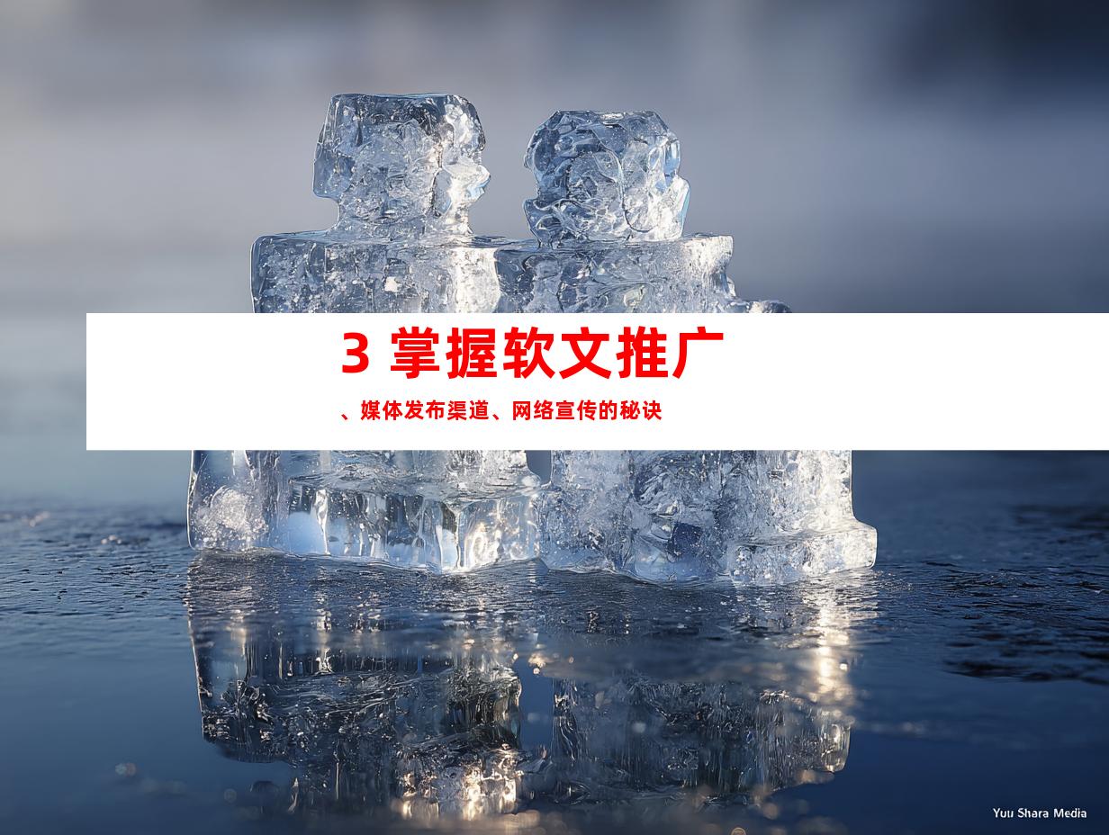 3. 掌握软文推广、媒体发布渠道、网络宣传的秘诀